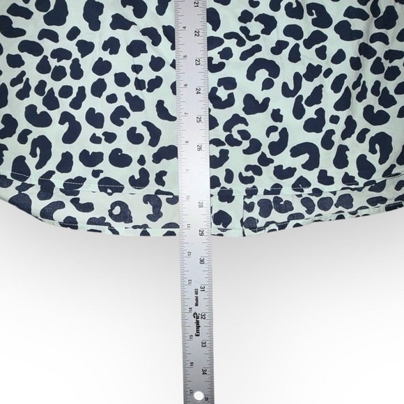 TALBOTS CLASSIC COTTON SHIRT - GRAPHIC CHEETAH Willow Green/Navy Plus 1X - Picture 12 of 12